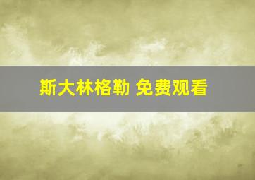 斯大林格勒 免费观看